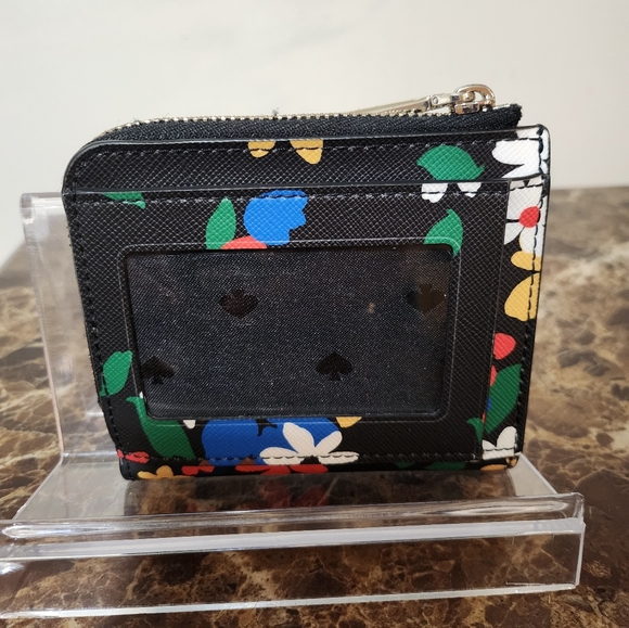 Kate Spade Black Wallet with Colorful Floral Design NWOT - Picture 3 of 15